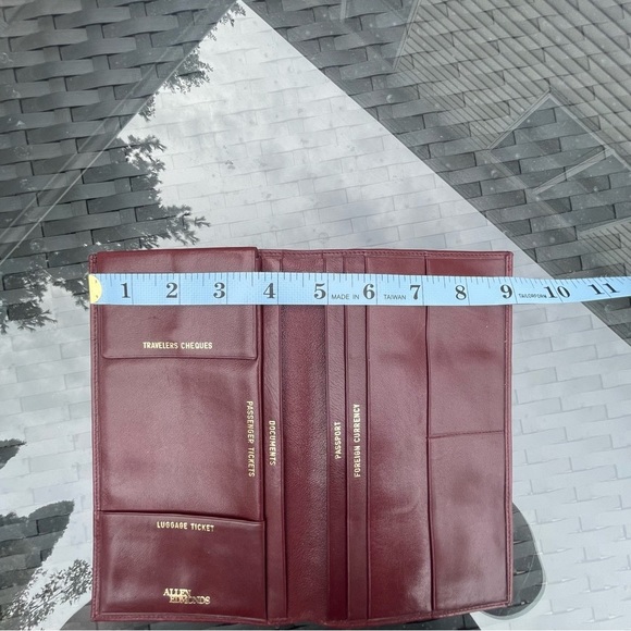 SOLD ALLEN Edmonds Genuine Leather travel passport holder wallet checks tickets - Picture 11 of 15
